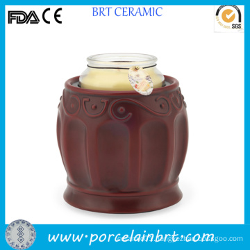 Classical Roman Red Candle Jars Ceramic Candle Warmer